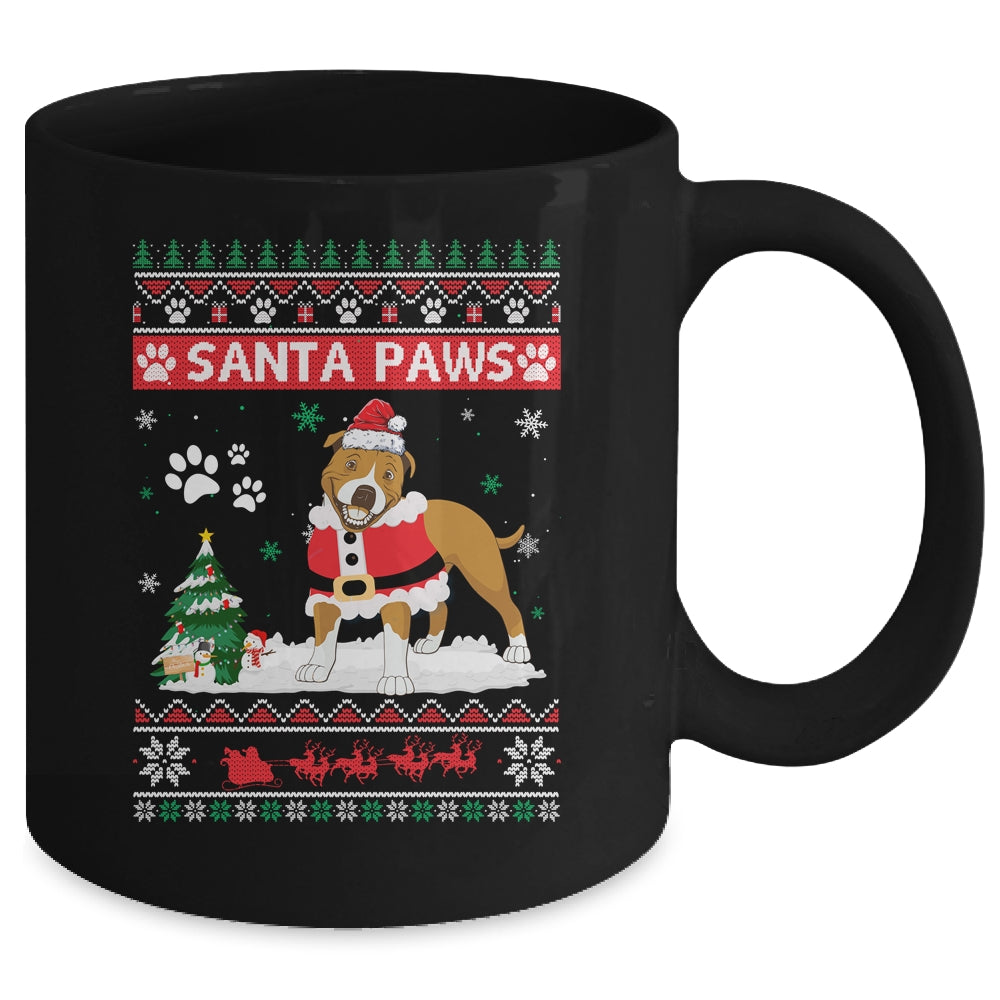 Santa Paws Pitbull Merry Christmas Dog Funny Xmas Mug | siriusteestore