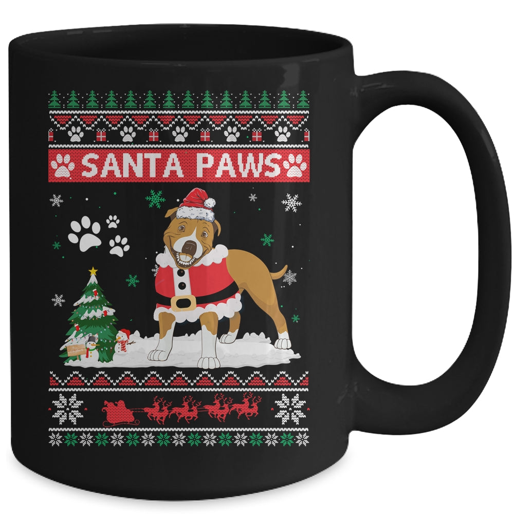 Santa Paws Pitbull Merry Christmas Dog Funny Xmas Mug | siriusteestore