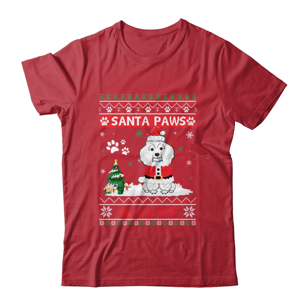 Santa Paws Poodle Merry Christmas Dog Funny Xmas Shirt & Sweatshirt | siriusteestore