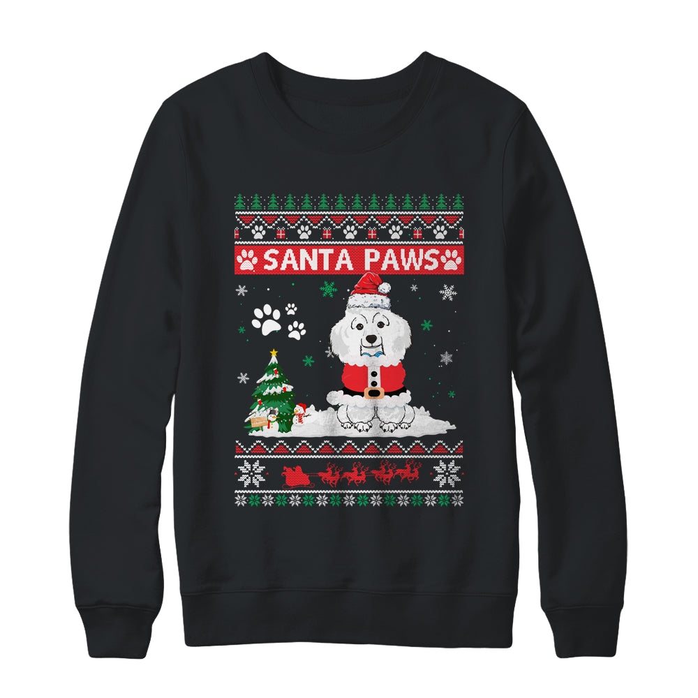 Santa Paws Poodle Merry Christmas Dog Funny Xmas Shirt & Sweatshirt | siriusteestore