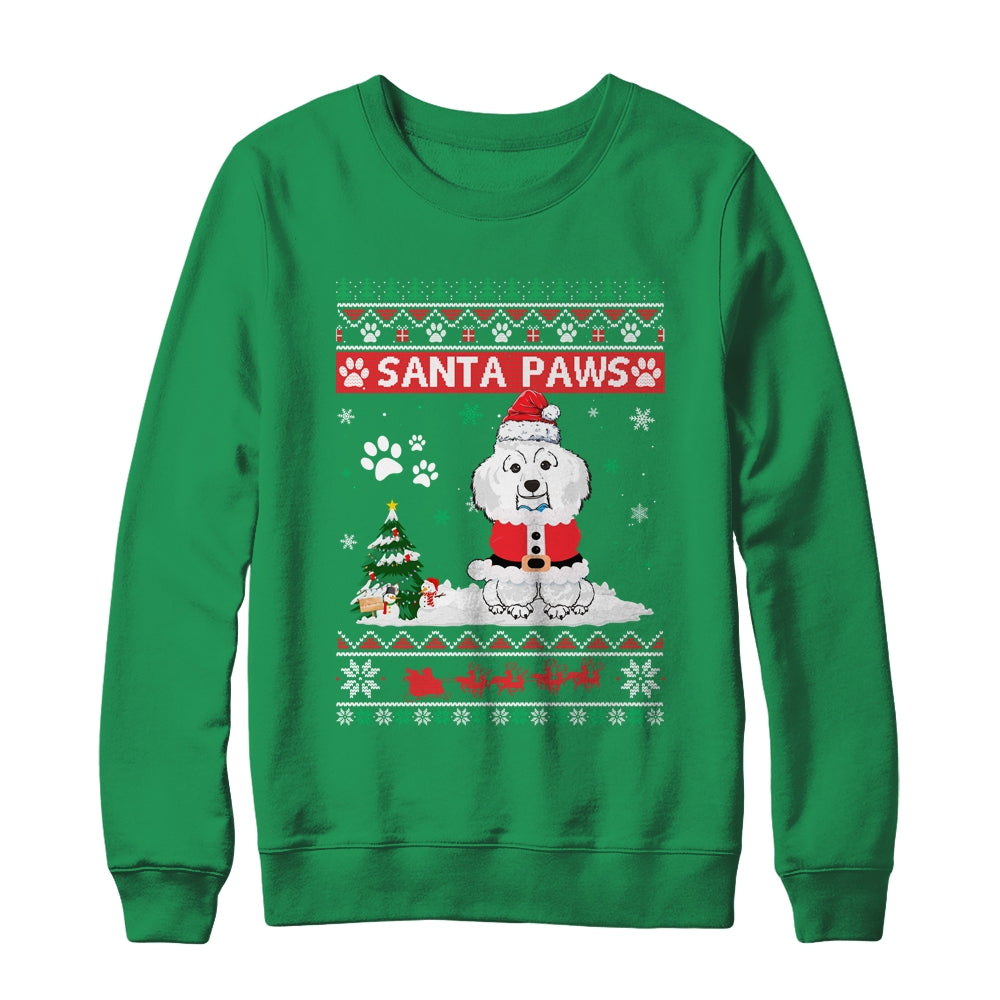 Santa Paws Poodle Merry Christmas Dog Funny Xmas Shirt & Sweatshirt | siriusteestore