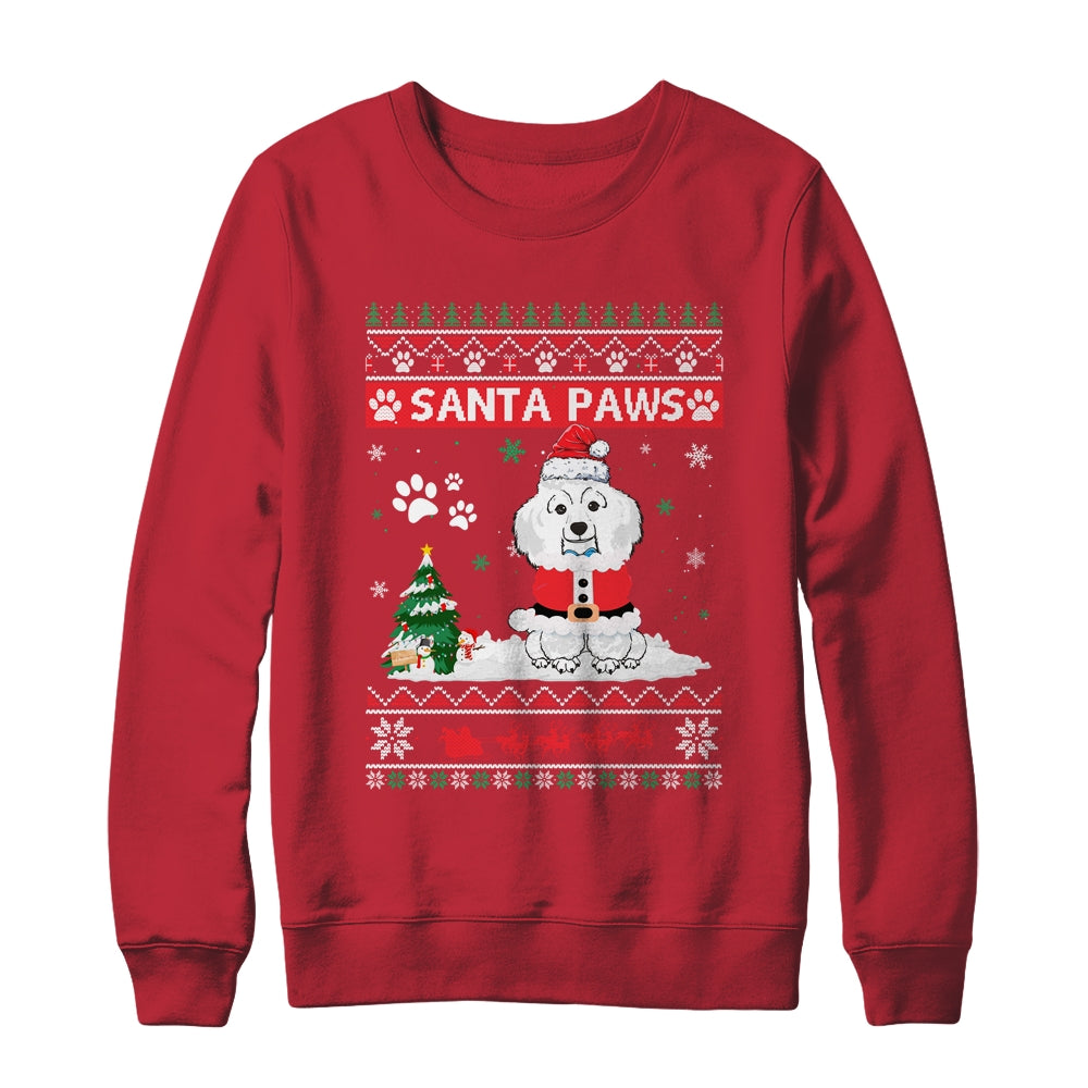 Santa Paws Poodle Merry Christmas Dog Funny Xmas Shirt & Sweatshirt | siriusteestore
