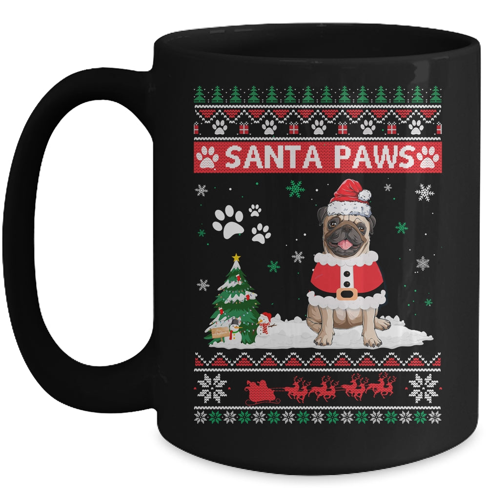 Santa Paws Pug Merry Christmas Dog Funny Xmas Mug | siriusteestore