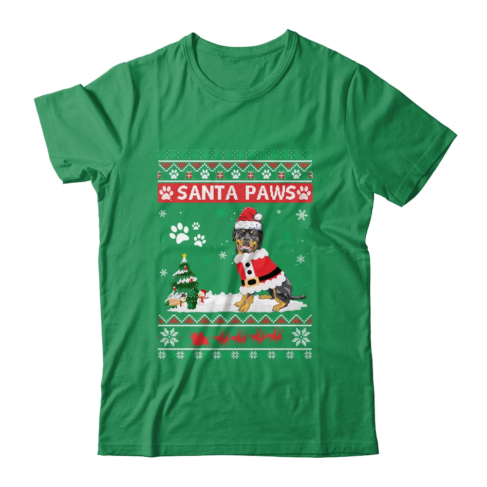 Santa Paws Rottweiler Merry Christmas Dog Funny Xmas Shirt & Sweatshirt | siriusteestore