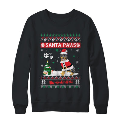Santa Paws Rottweiler Merry Christmas Dog Funny Xmas Shirt & Sweatshirt | siriusteestore