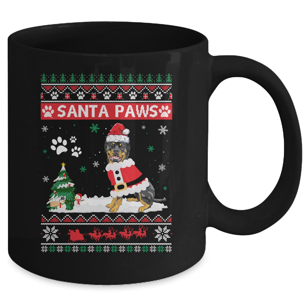 Santa Paws Rottweiler Merry Christmas Dog Funny Xmas Mug | siriusteestore