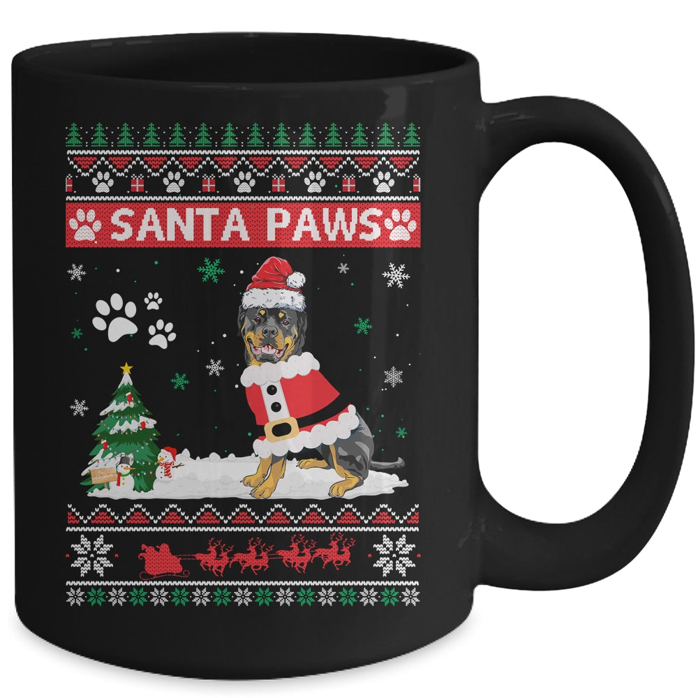 Santa Paws Rottweiler Merry Christmas Dog Funny Xmas Mug | siriusteestore