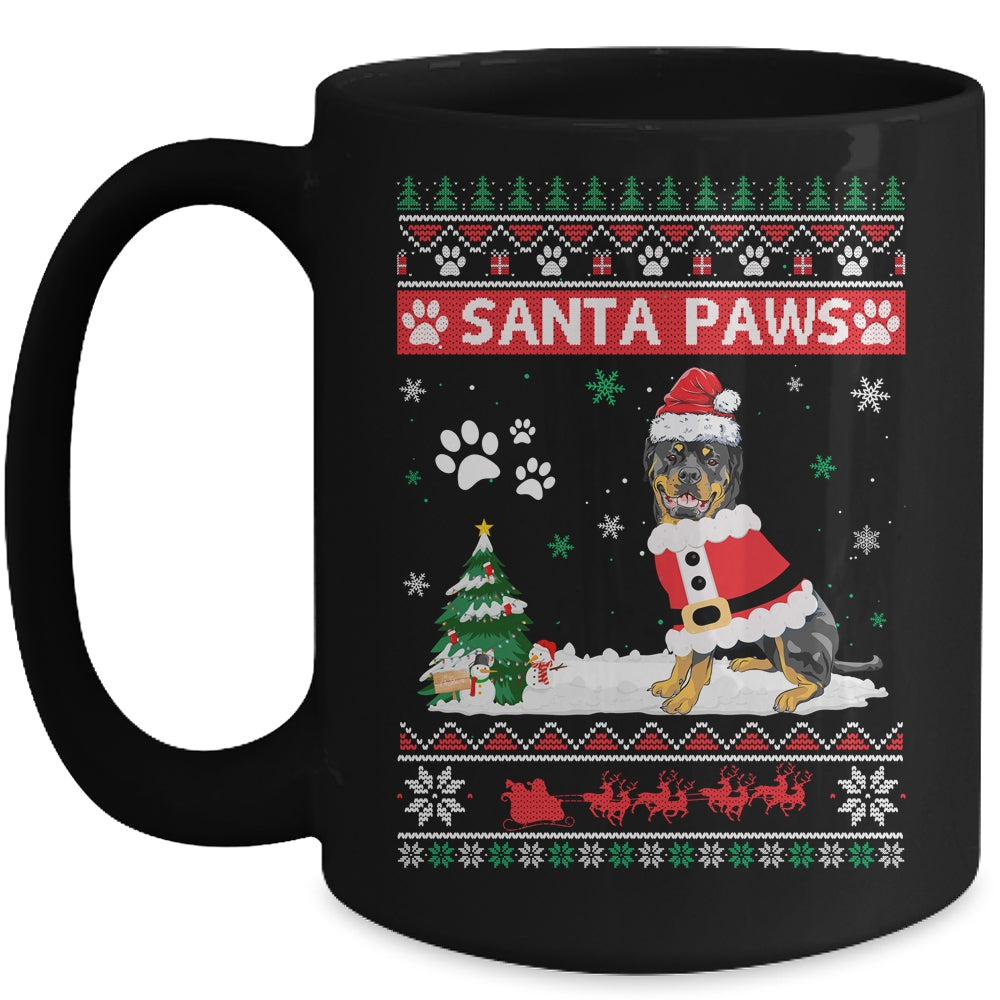 Santa Paws Rottweiler Merry Christmas Dog Funny Xmas Mug | siriusteestore