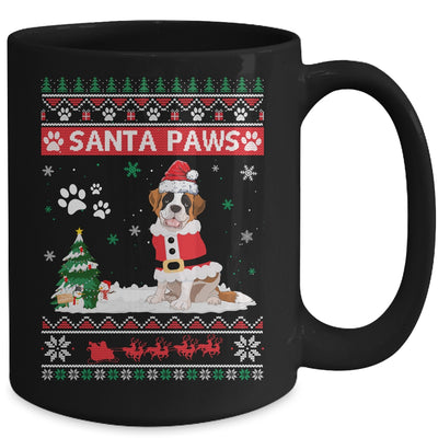 Santa Paws Saint Bernard Merry Christmas Dog Funny Xmas Mug | siriusteestore