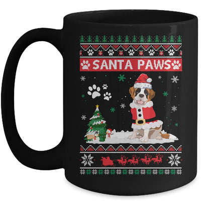 Santa Paws Saint Bernard Merry Christmas Dog Funny Xmas Mug | siriusteestore