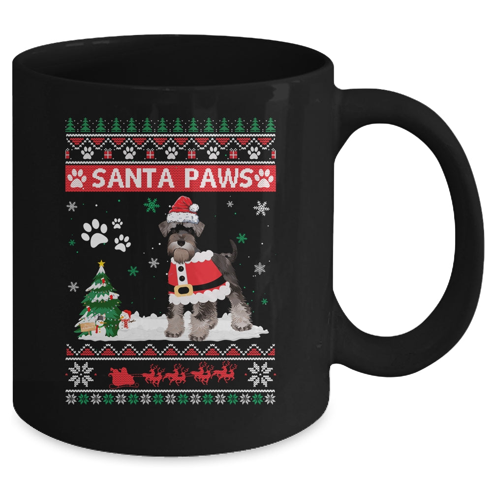 Santa Paws Schnauzer Merry Christmas Dog Funny Xmas Mug | siriusteestore