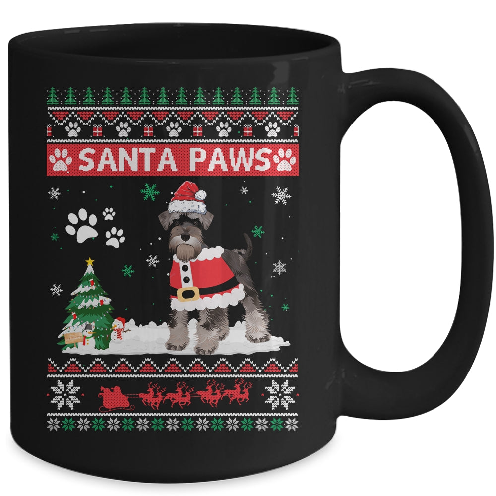 Santa Paws Schnauzer Merry Christmas Dog Funny Xmas Mug | siriusteestore