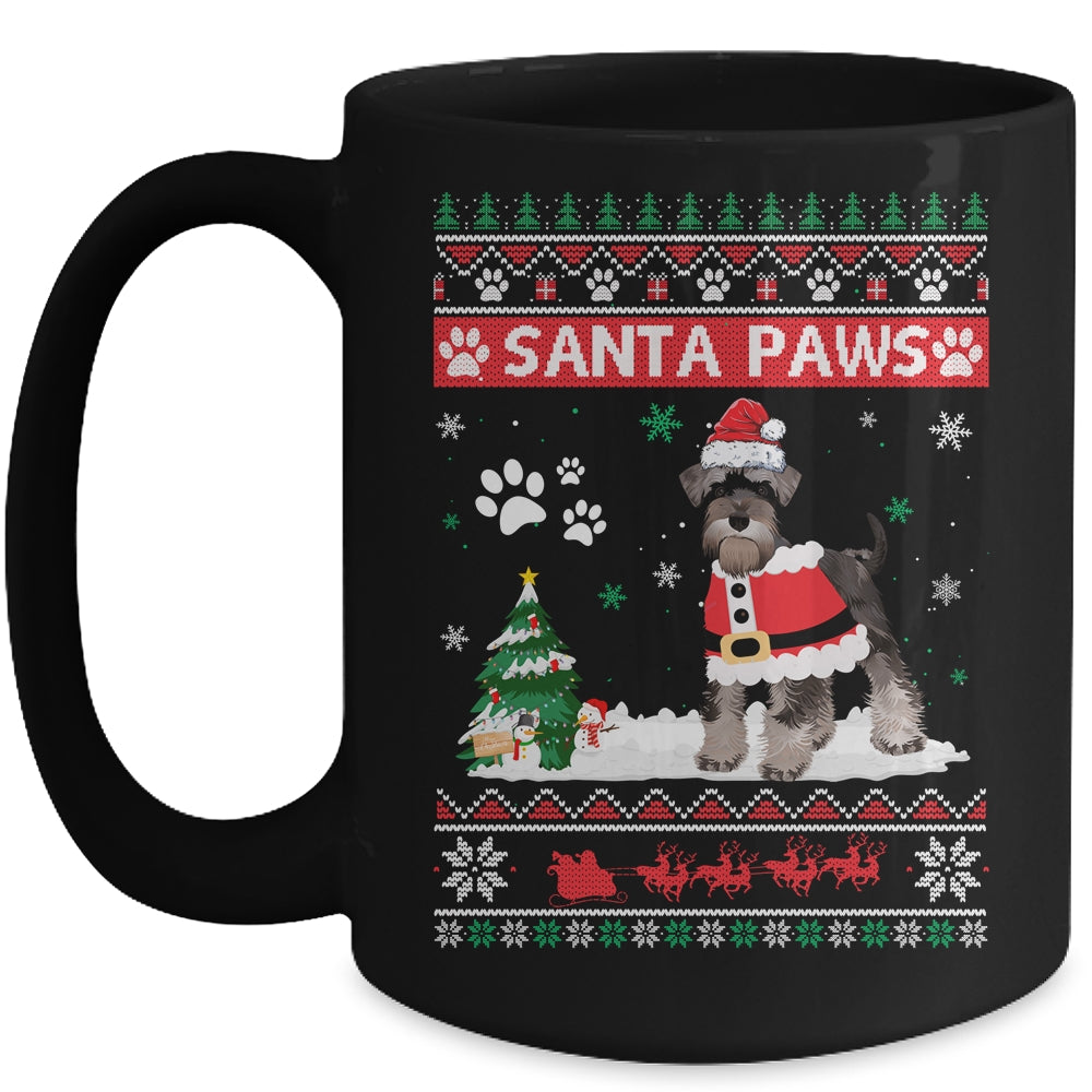 Santa Paws Schnauzer Merry Christmas Dog Funny Xmas Mug | siriusteestore