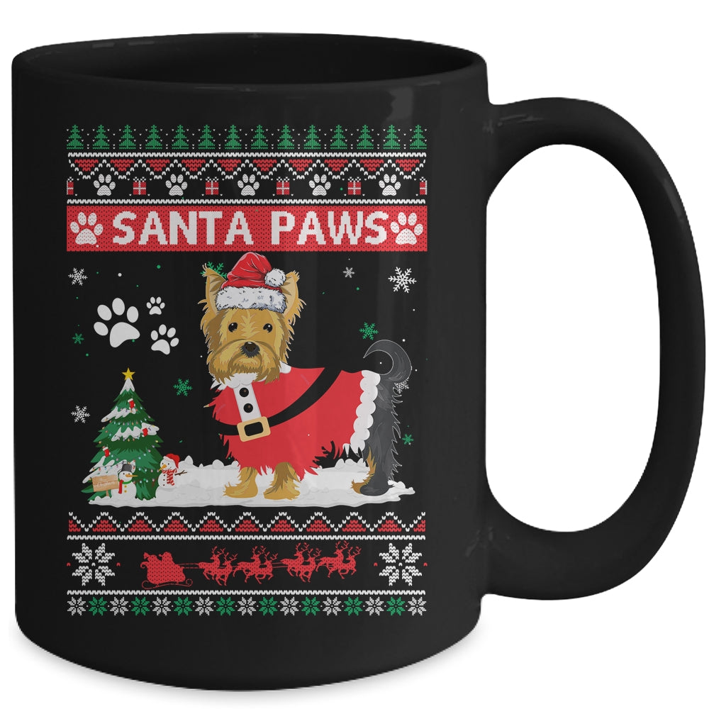 Santa Paws Yorkie Merry Christmas Dog Funny Xmas Mug | siriusteestore