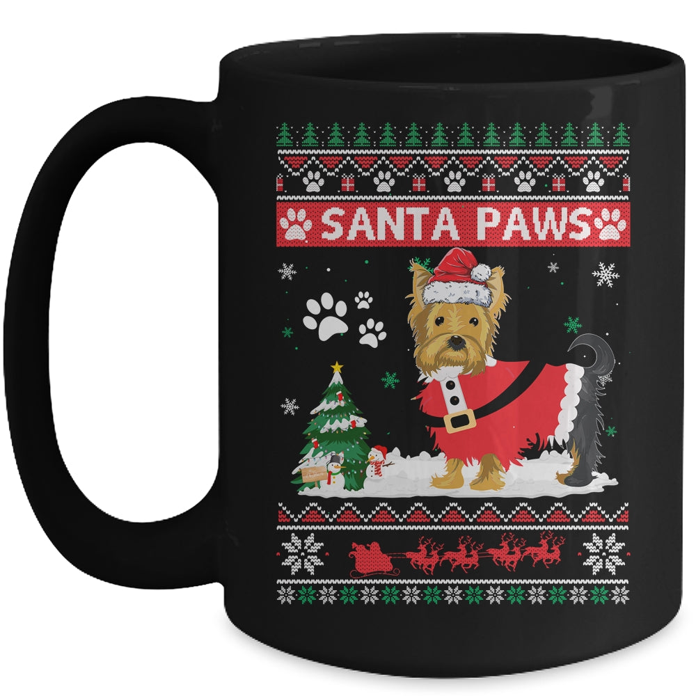Santa Paws Yorkie Merry Christmas Dog Funny Xmas Mug | siriusteestore
