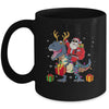 Santa Riding Dinosaur T Rex Deer Christmas Boys Mug | siriusteestore