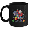 Santa Riding Dinosaur T Rex Deer Christmas For Boys Mug | siriusteestore