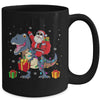Santa Riding Dinosaur T Rex Deer Christmas For Boys Mug | siriusteestore