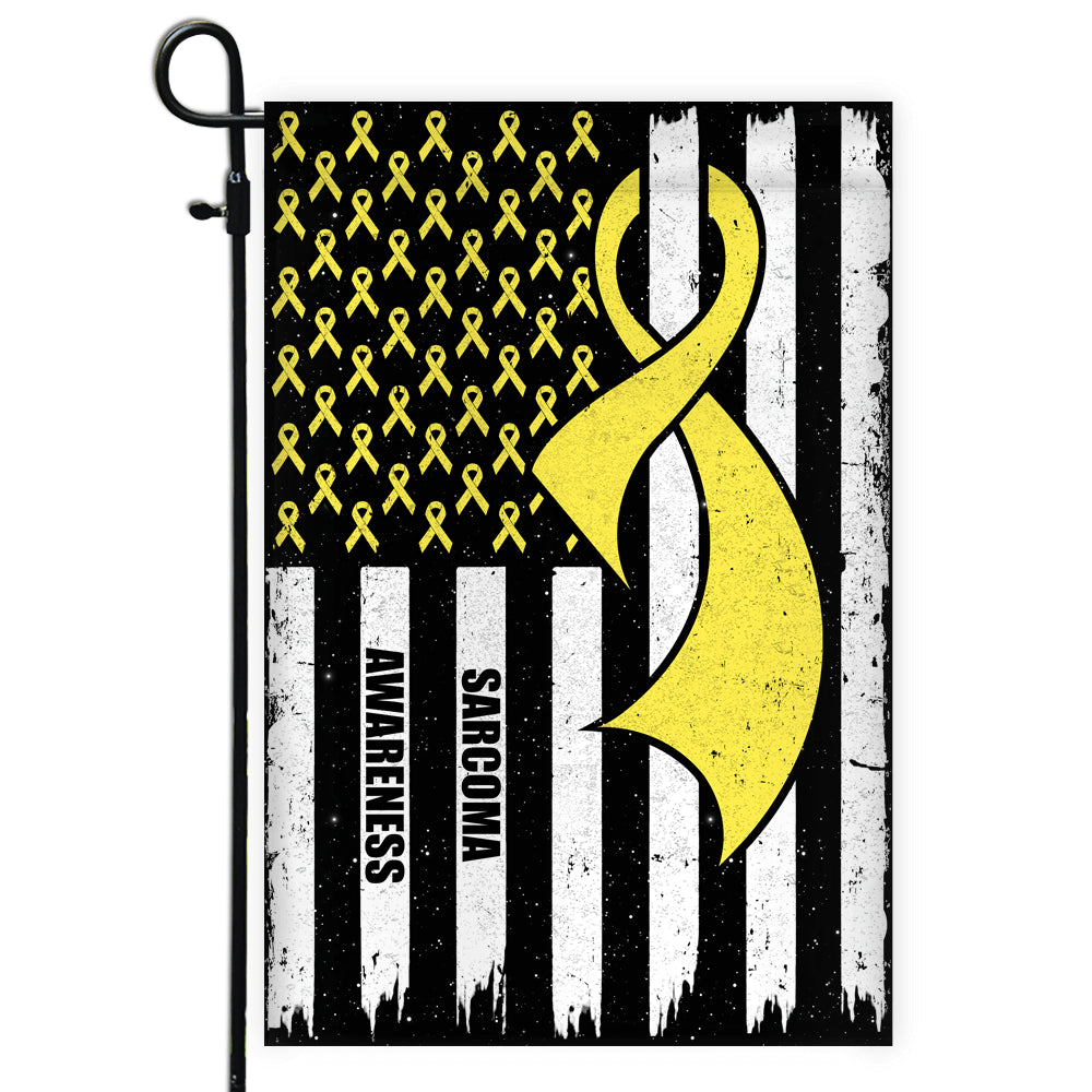 Sarcoma Awareness America Flag Yellow Ribbon | siriusteestore