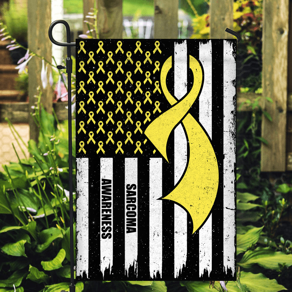 Sarcoma Awareness America Flag Yellow Ribbon | siriusteestore
