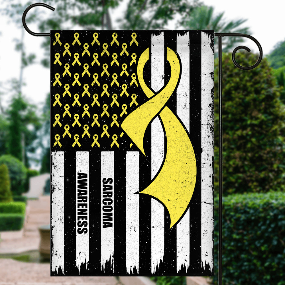 Sarcoma Awareness America Flag Yellow Ribbon | siriusteestore