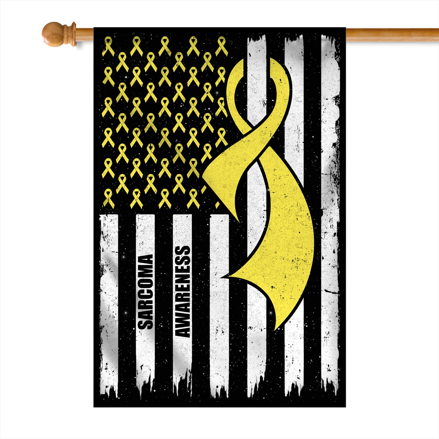 Sarcoma Awareness America Flag Yellow Ribbon | siriusteestore