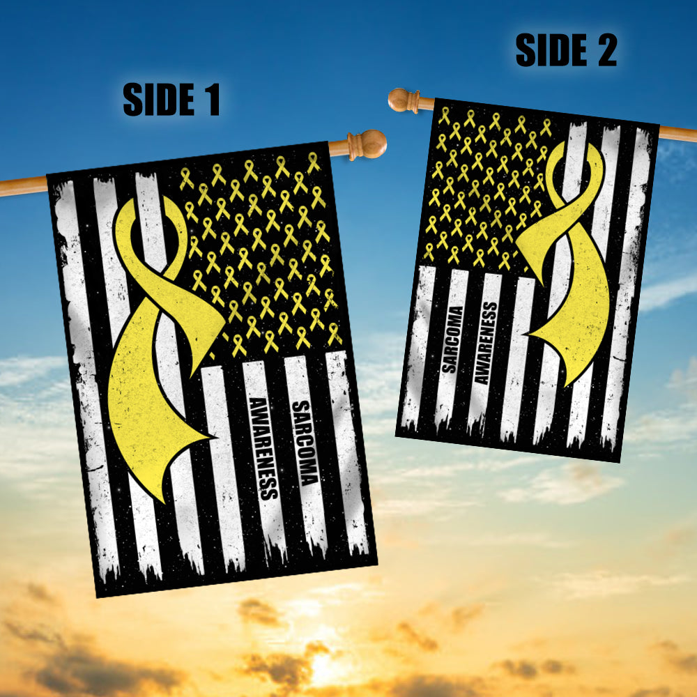 Sarcoma Awareness America Flag Yellow Ribbon | siriusteestore