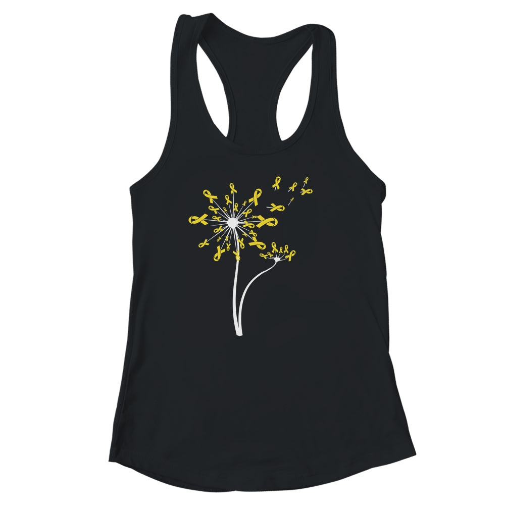 Sarcoma Awareness Dandelion Yellow Ribbon Shirt & Tank Top | siriusteestore