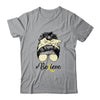 Sarcoma Awareness Messy Bun Warrior Believe Yellow Ribbon Shirt & Tank Top | siriusteestore