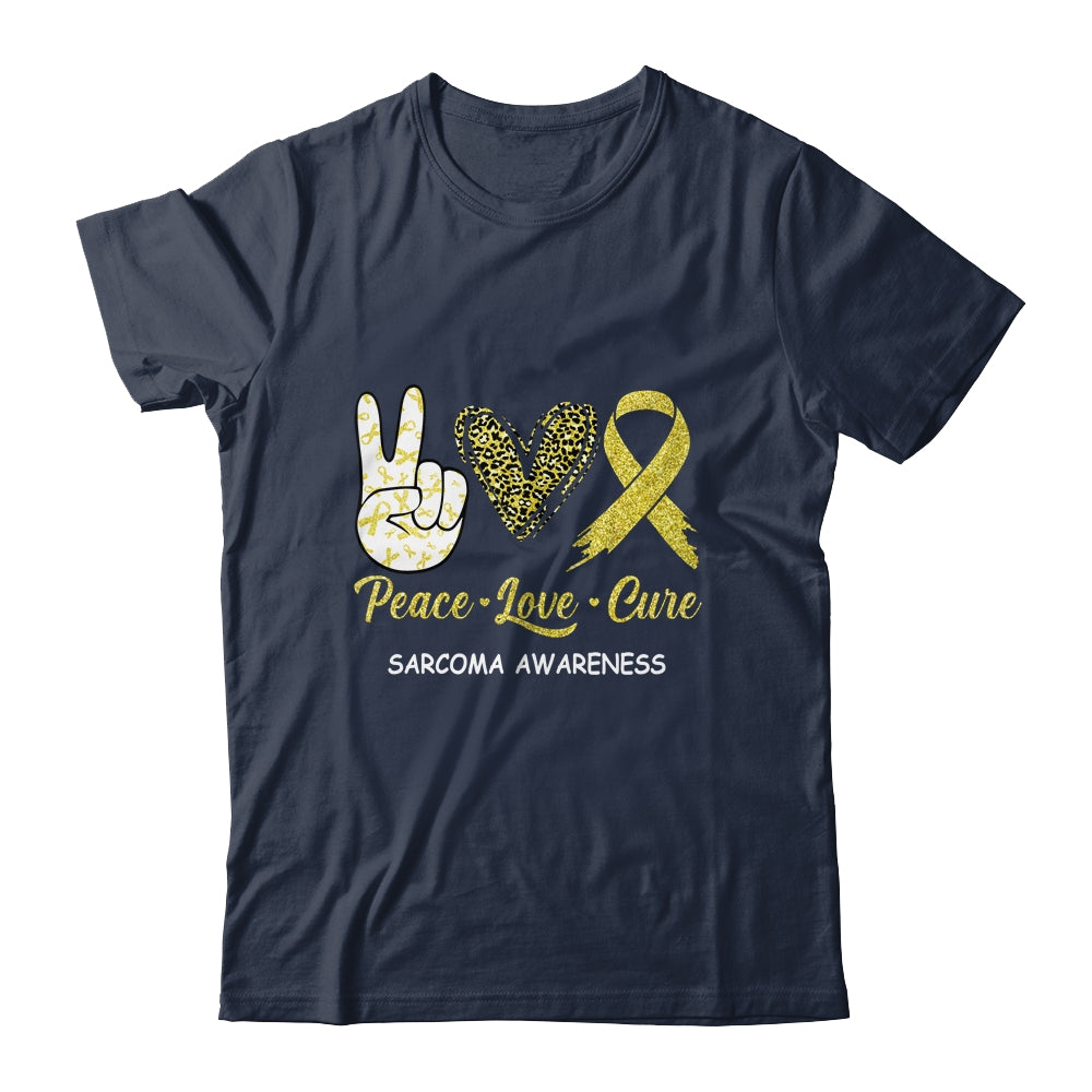 Sarcoma Awareness Peace Love Cure Leopard Shirt & Hoodie | siriusteestore