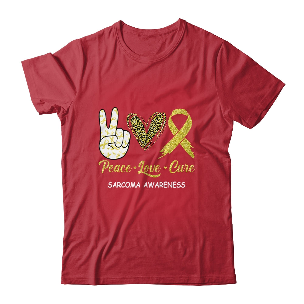 Sarcoma Awareness Peace Love Cure Leopard Shirt & Hoodie | siriusteestore