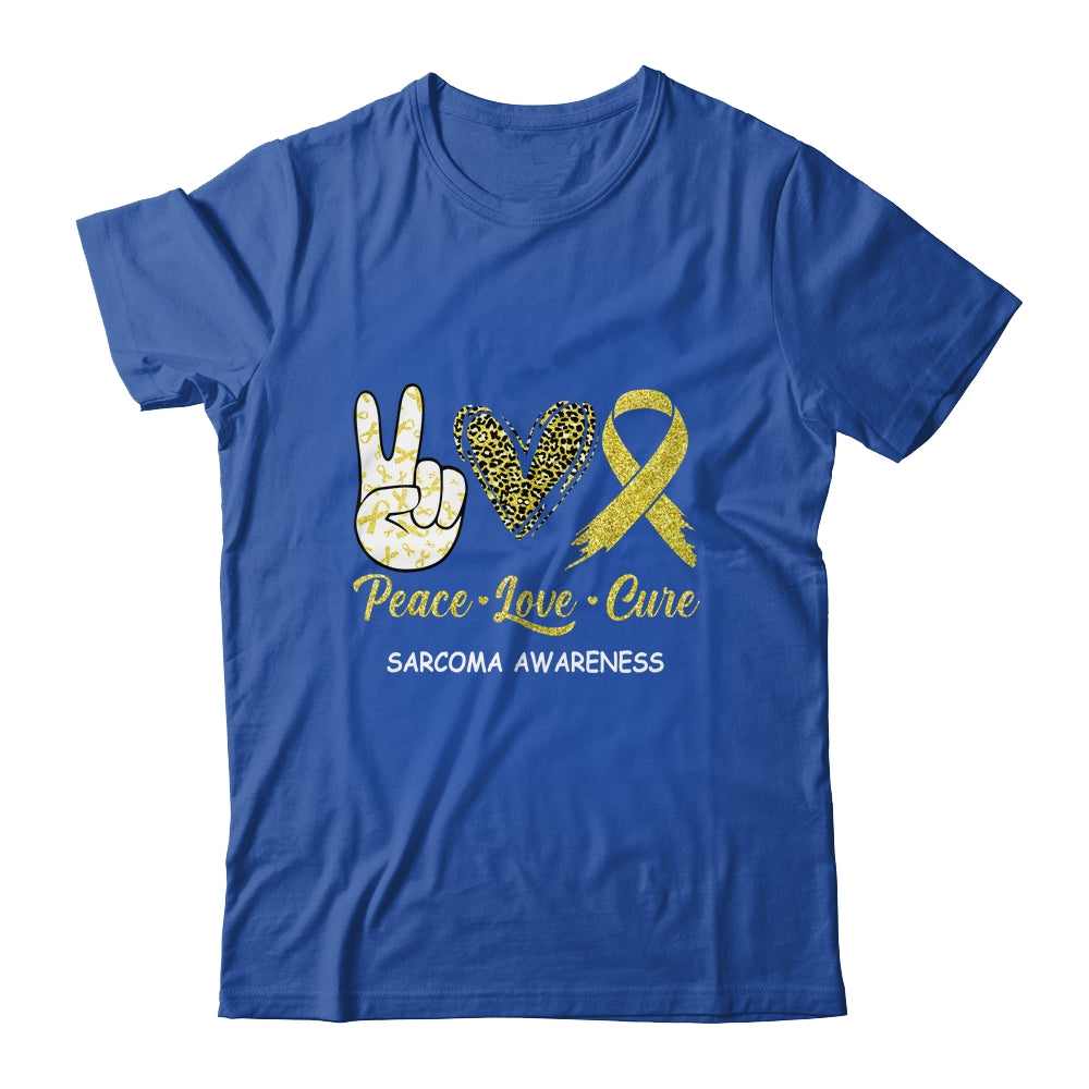 Sarcoma Awareness Peace Love Cure Leopard Shirt & Hoodie | siriusteestore