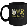 Sarcoma Awareness Peace Love Cure Leopard Mug | siriusteestore