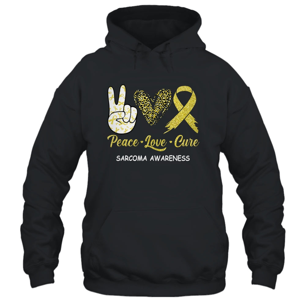 Sarcoma Awareness Peace Love Cure Leopard Shirt & Hoodie | siriusteestore