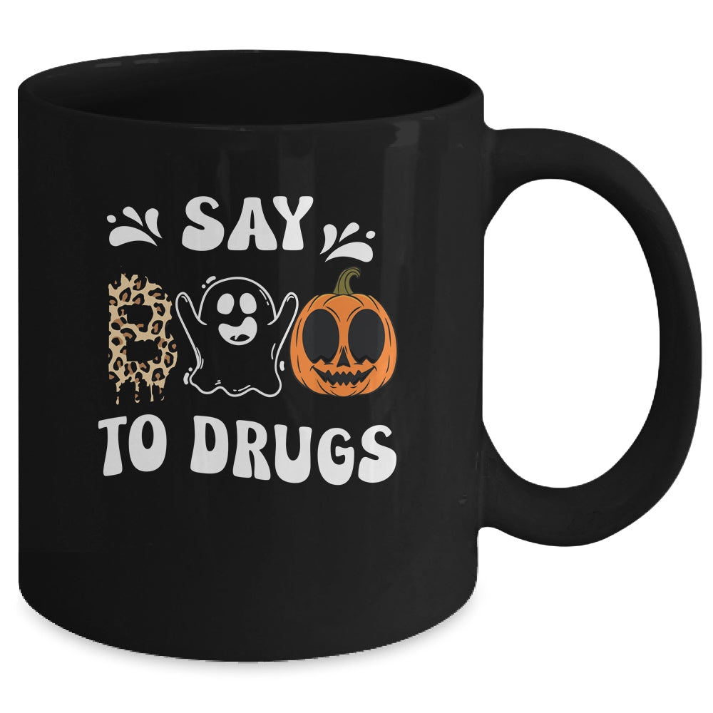 Say Boo To Drugs Funny Halloween Red Ribbon Week Awareness Mug | siriusteestore