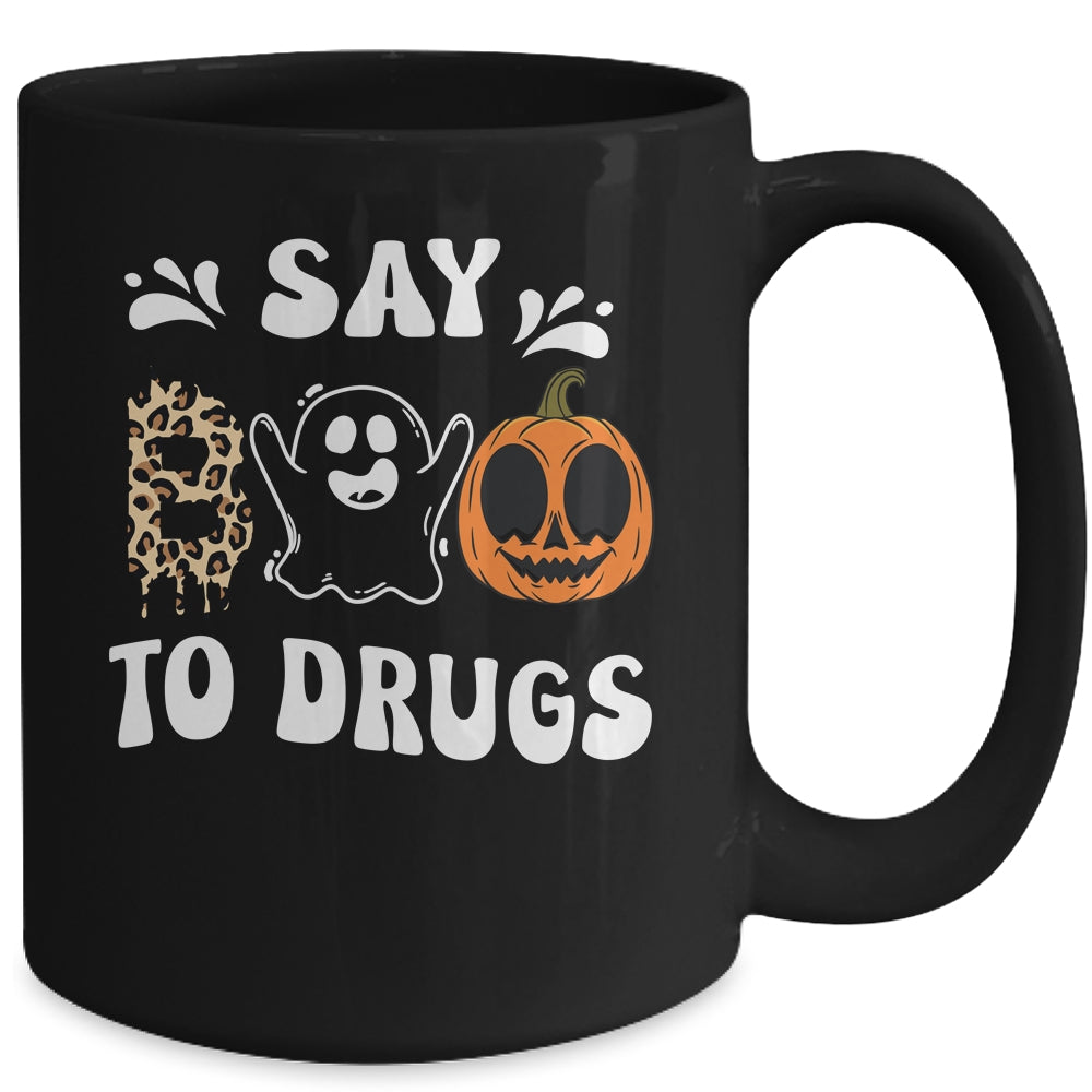 Say Boo To Drugs Funny Halloween Red Ribbon Week Awareness Mug | siriusteestore