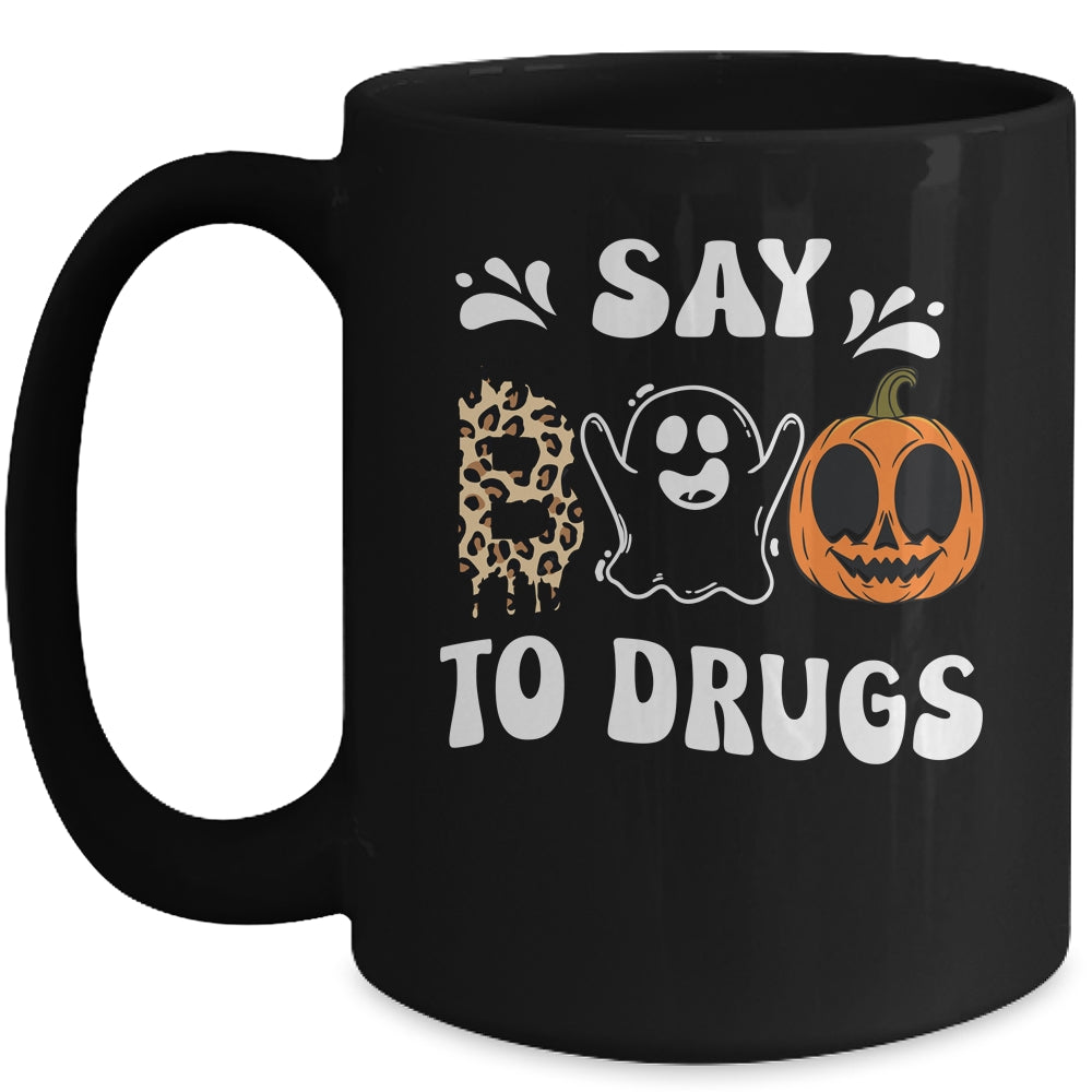 Say Boo To Drugs Funny Halloween Red Ribbon Week Awareness Mug | siriusteestore