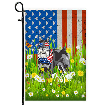 Schnauzer American USA Flag 4th of July Dog Lover On Independence Day | siriusteestore