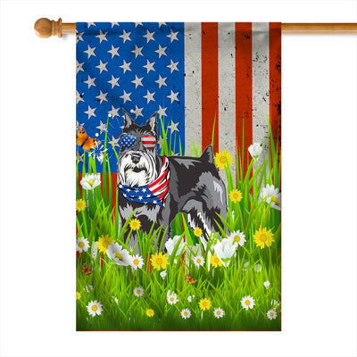 Schnauzer American USA Flag 4th of July Dog Lover On Independence Day | siriusteestore