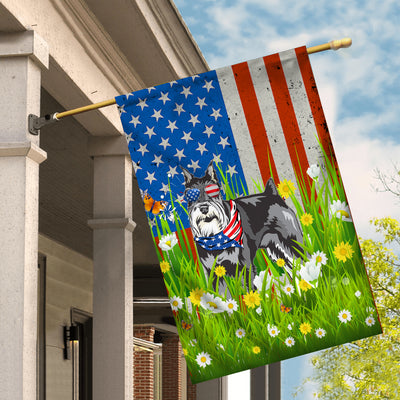 Schnauzer American USA Flag 4th of July Dog Lover On Independence Day | siriusteestore