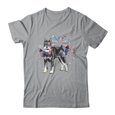 Schnauzer Dog American USA Flag 4th of July Men women Lover Shirt & Tank Top | siriusteestore