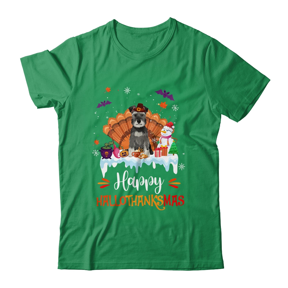 Schnauzer HalloThanksMas Halloween Thanksgiving Christmas Shirt & Sweatshirt | siriusteestore