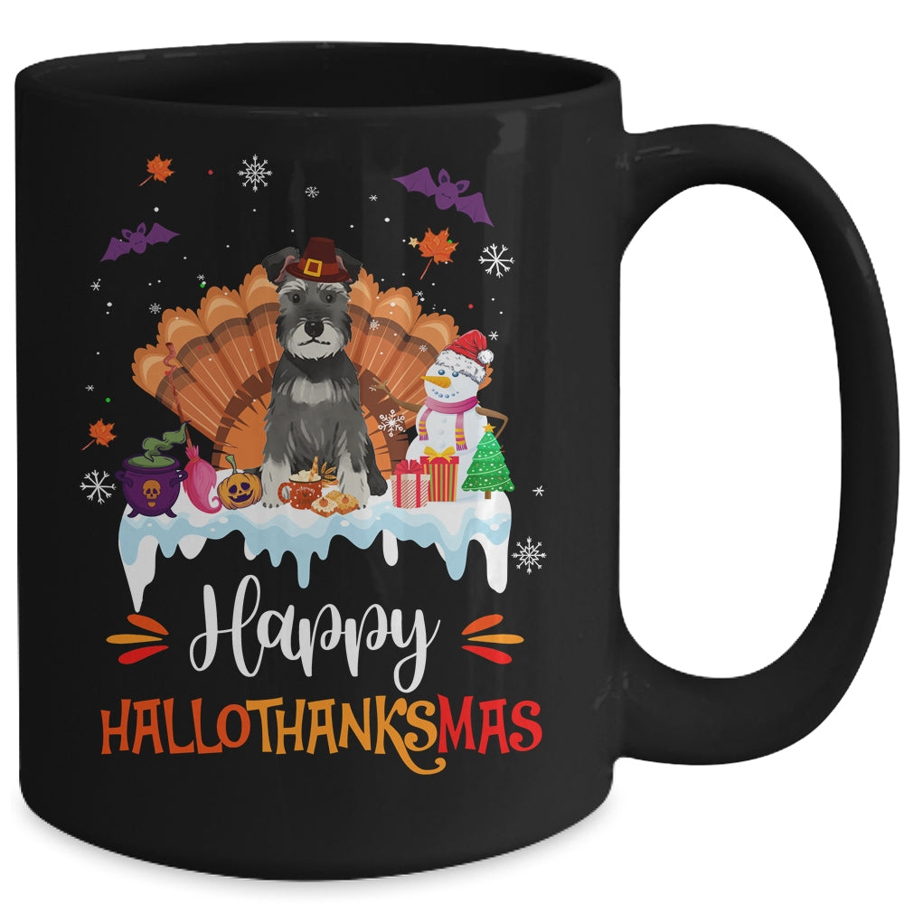 Schnauzer HalloThanksMas Halloween Thanksgiving Christmas Mug | siriusteestore