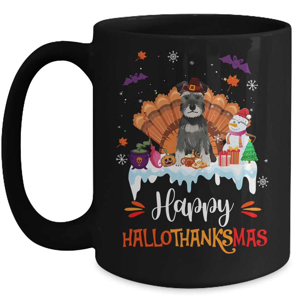 Schnauzer HalloThanksMas Halloween Thanksgiving Christmas Mug | siriusteestore