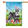 Schnauzer Happy Easter Day Holiday Flag Funny Dog Dog Wear Bunny Ears Headband Cute for Home Decor | siriusteestore