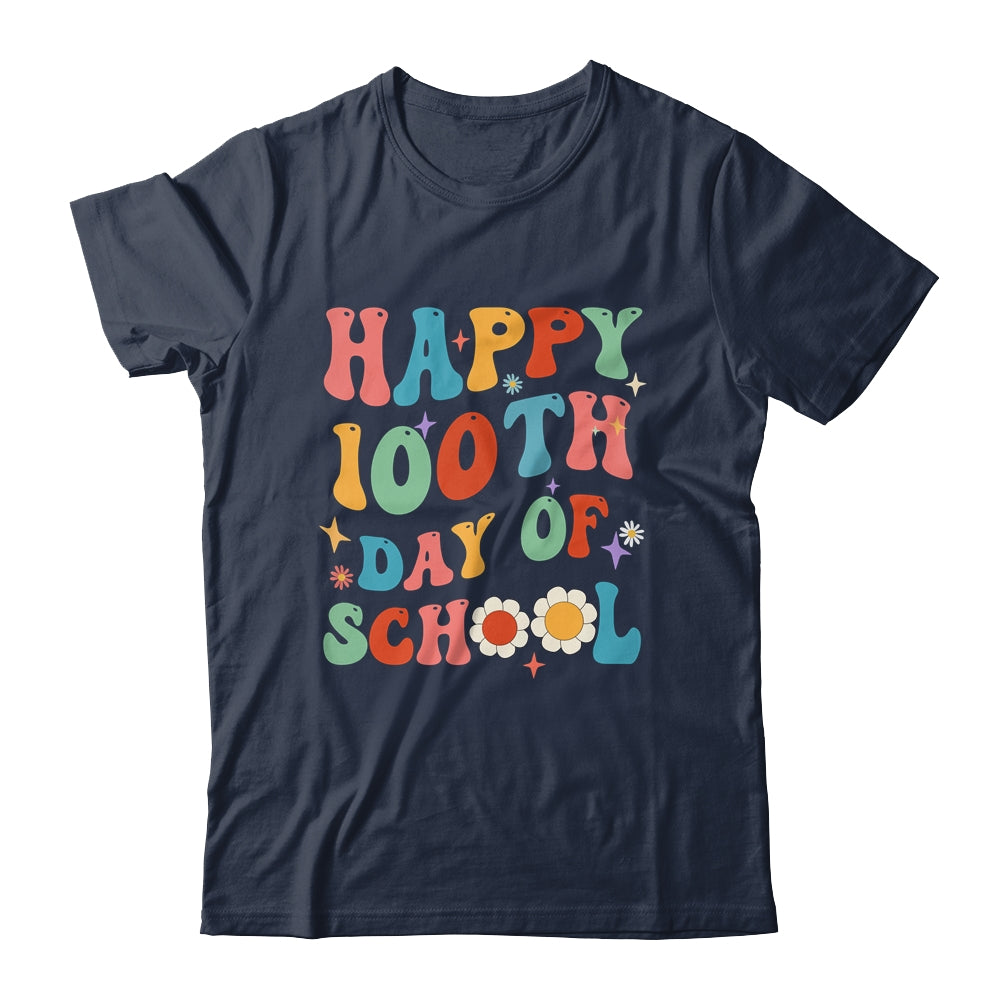 School Happy 100Th Day Of School Teachers Students Groovy Shirt & Hoodie | siriusteestore