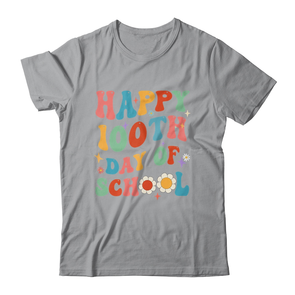 School Happy 100Th Day Of School Teachers Students Groovy Shirt & Hoodie | siriusteestore
