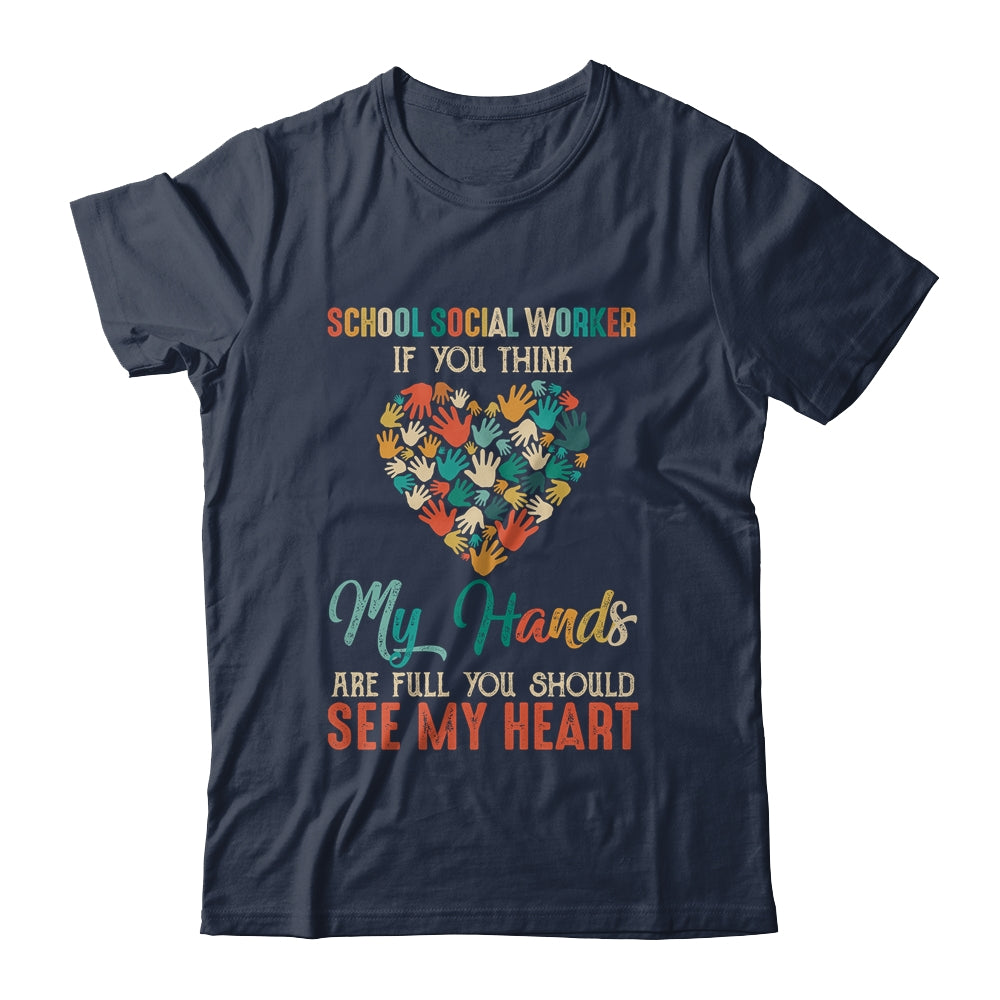 School Social Worker Appreciation Retro Sunset Teacher Women Shirt & Hoodie | siriusteestore