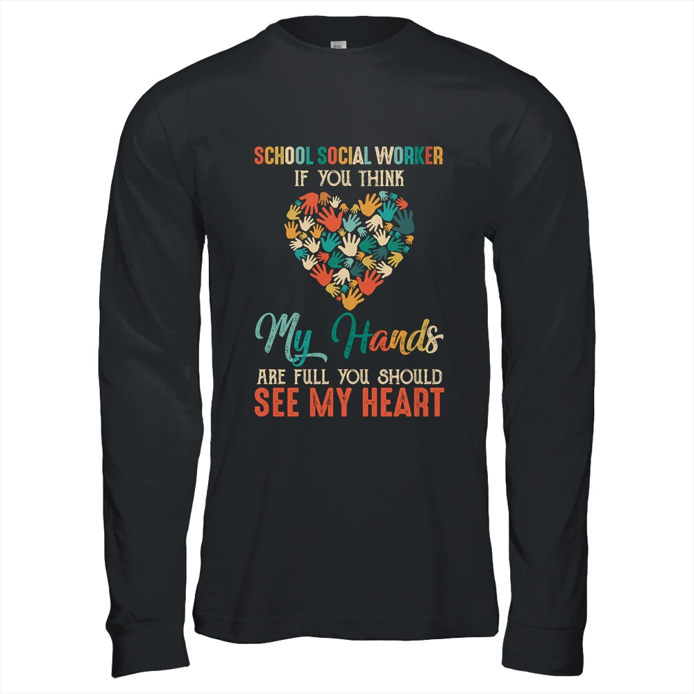 School Social Worker Appreciation Retro Sunset Teacher Women Shirt & Hoodie | siriusteestore
