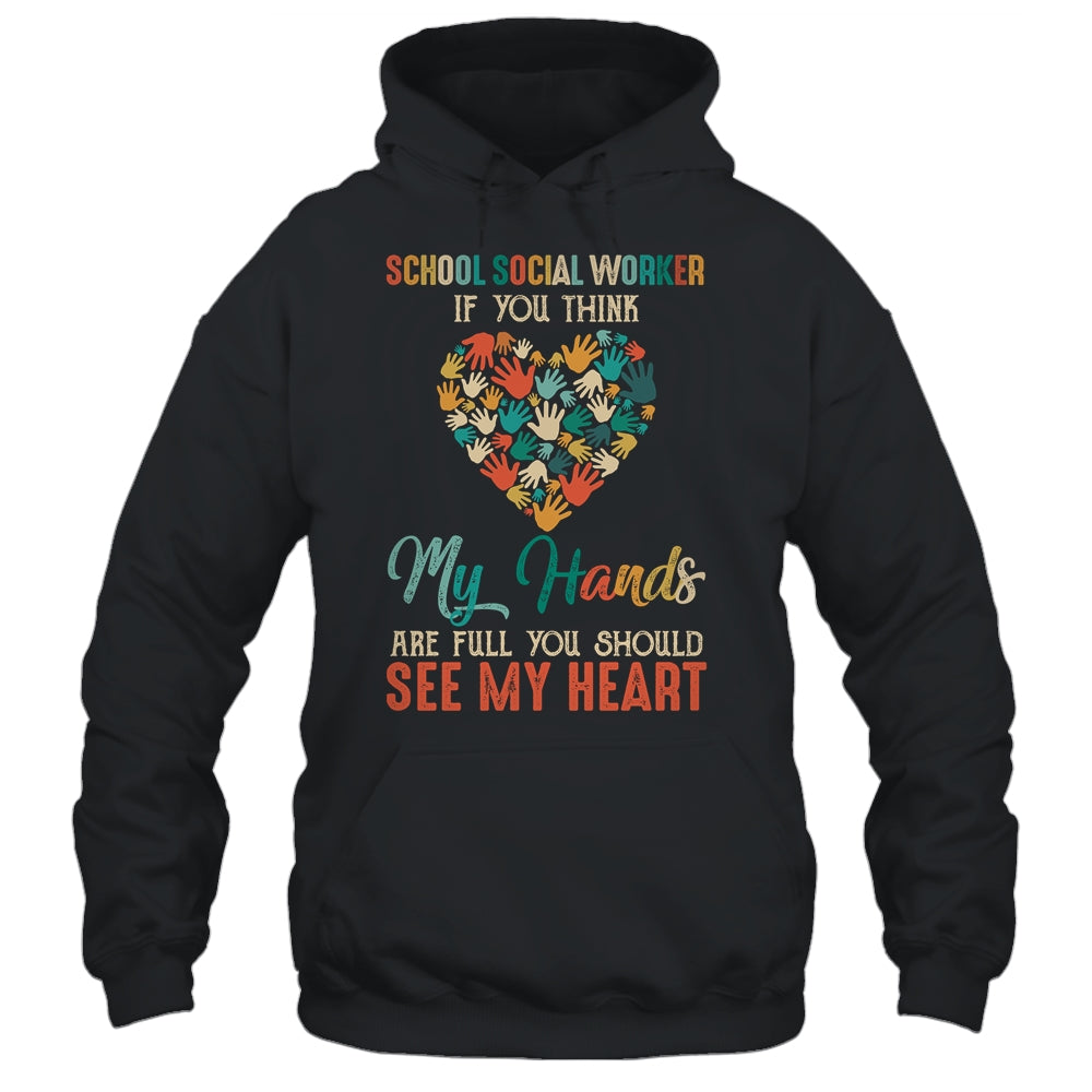 School Social Worker Appreciation Retro Sunset Teacher Women Shirt & Hoodie | siriusteestore